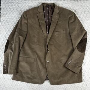 Lauren Ralph Lauren Corduroy Blazer 52R Brown Elbow Patches Fox Lining